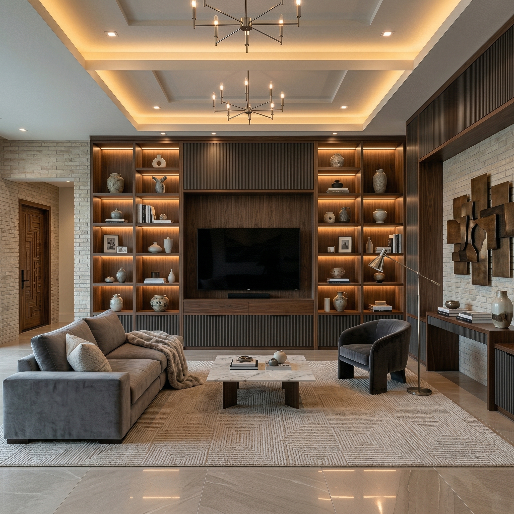 Custom built-in shelving and cabinetry