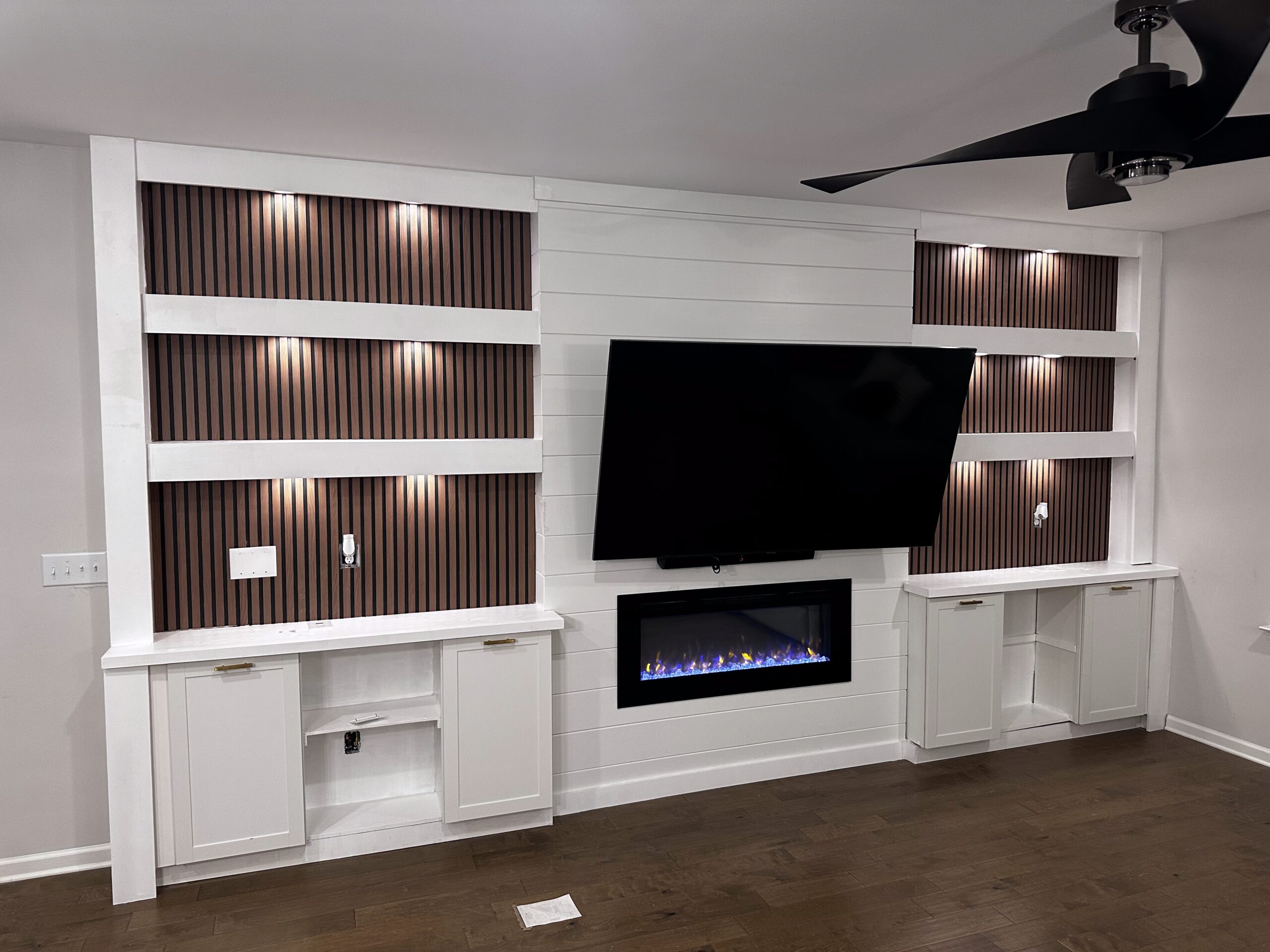 DeJone Butler working on a custom built-in project