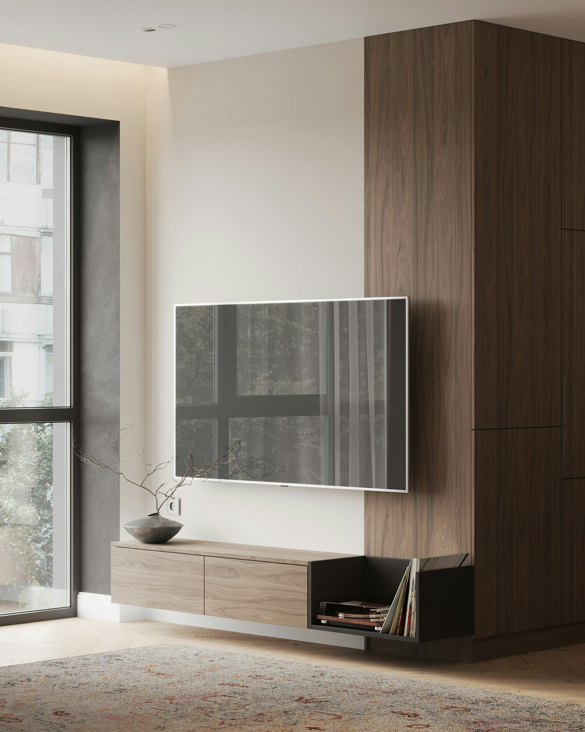 Professional TV mounting with hidden cables