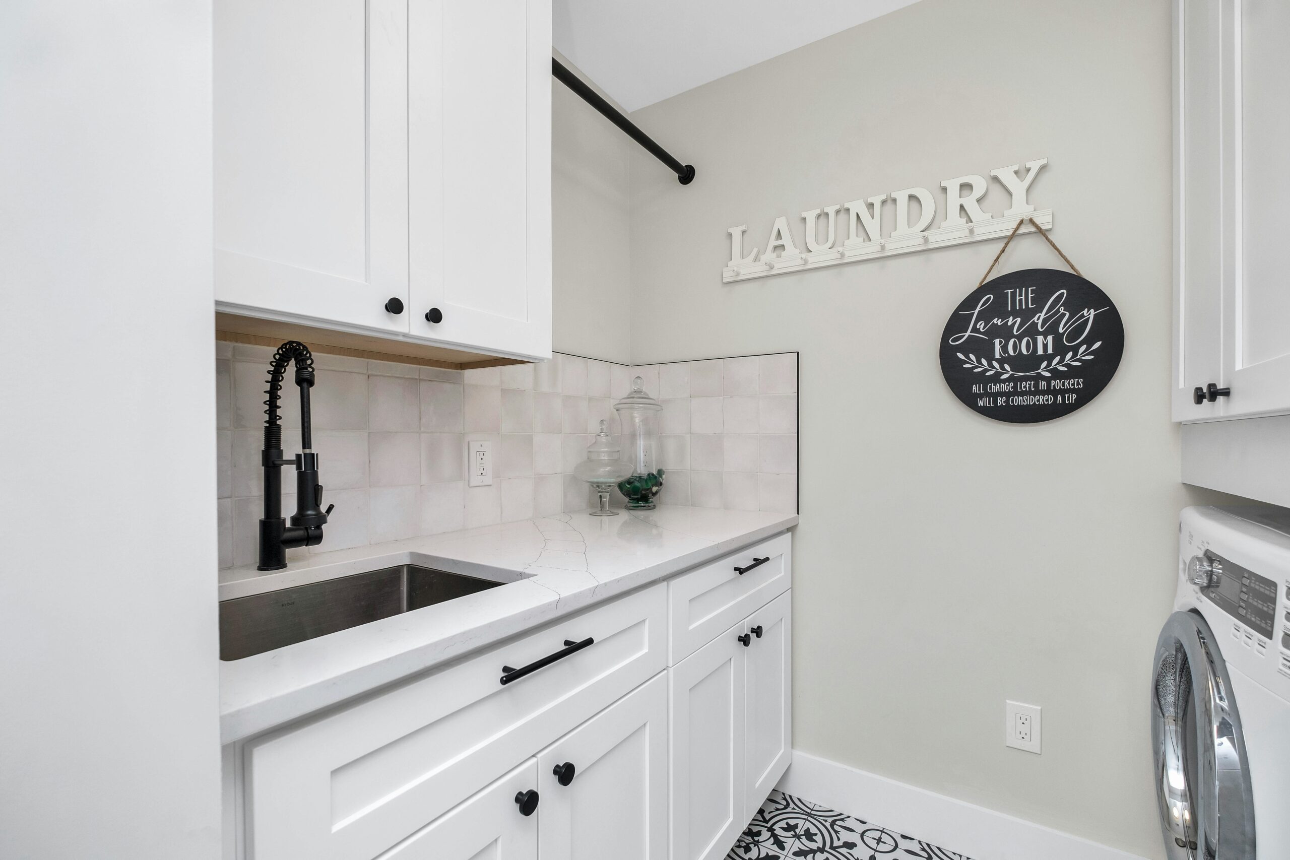 Custom laundry room cabinetry and organization